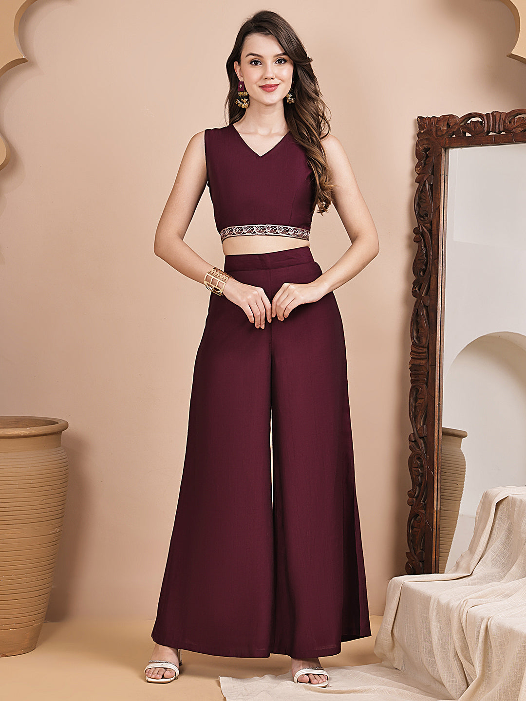 Lifestyle shot of ethnic printed Co-Ord Set