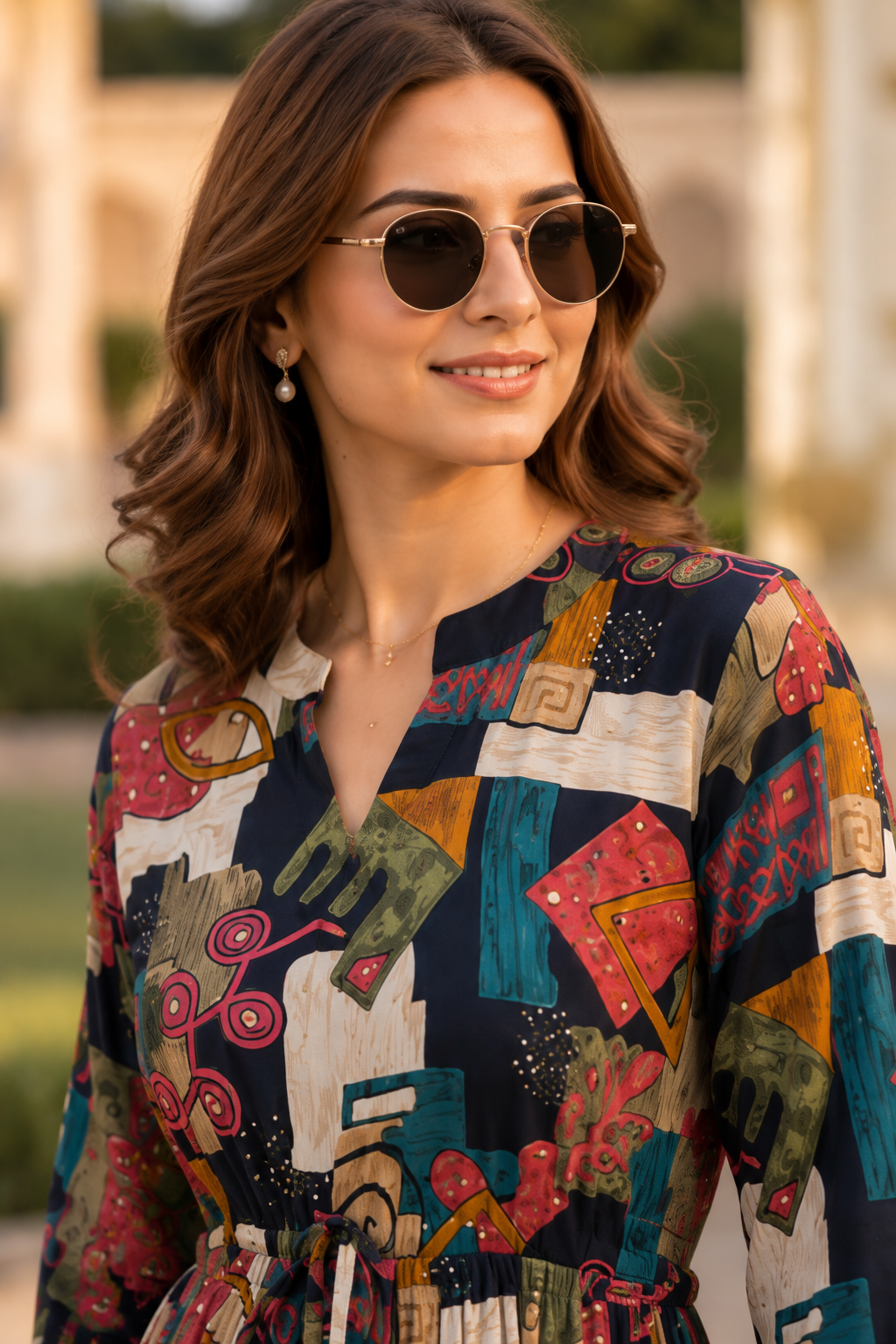 Black Chanderi Abstract Dress | Claura