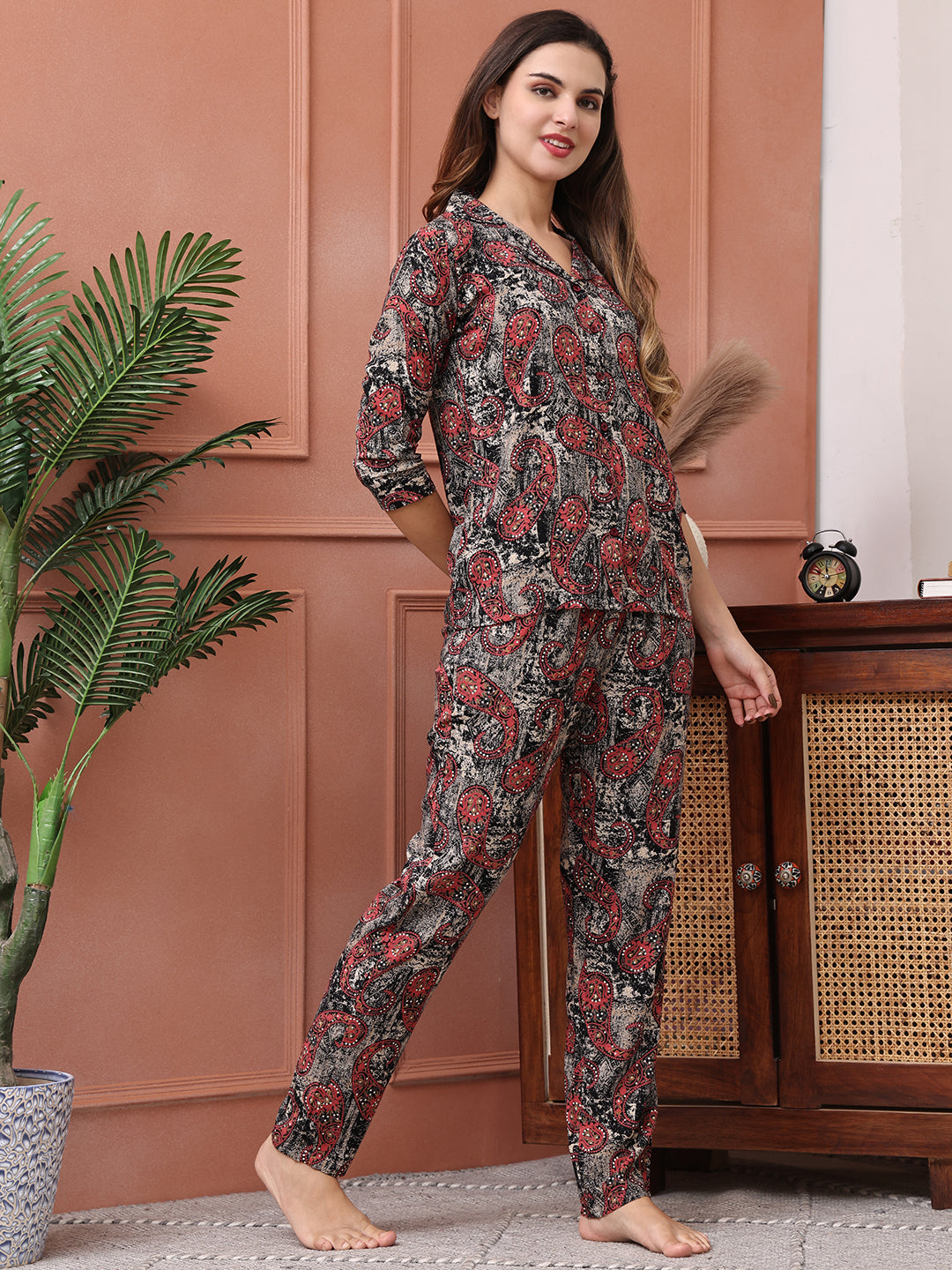 Blue Tie and Dye Satin Silk Night Suit – Women's Fashion | Claura