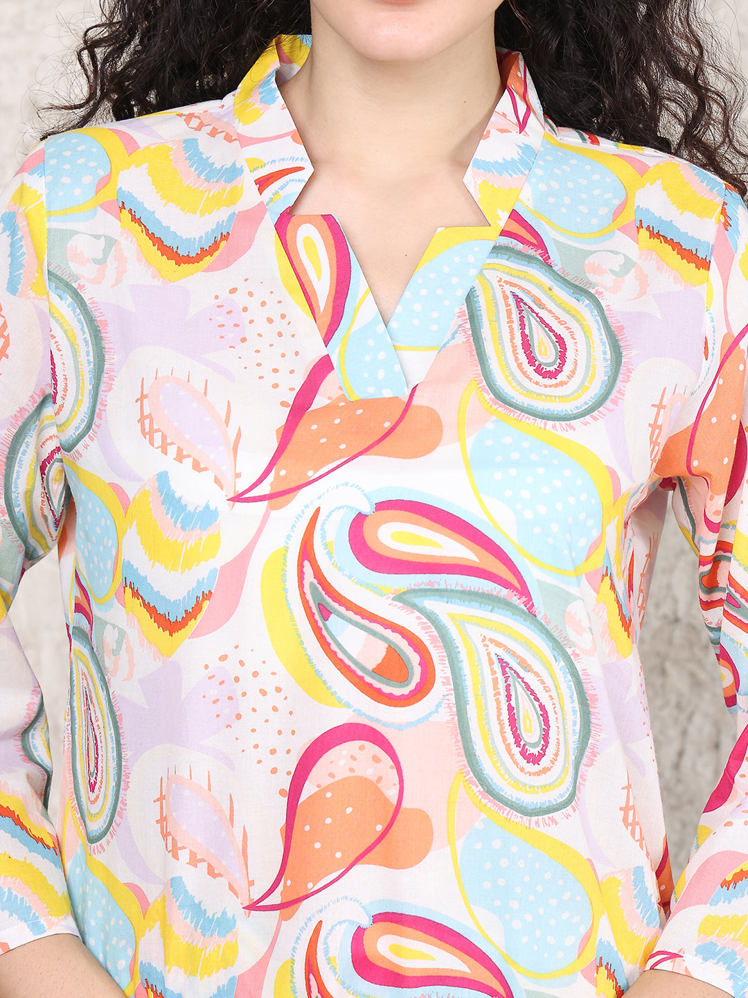Multi Colour Cotton Abstract Printed Night Suit for Women | Claura