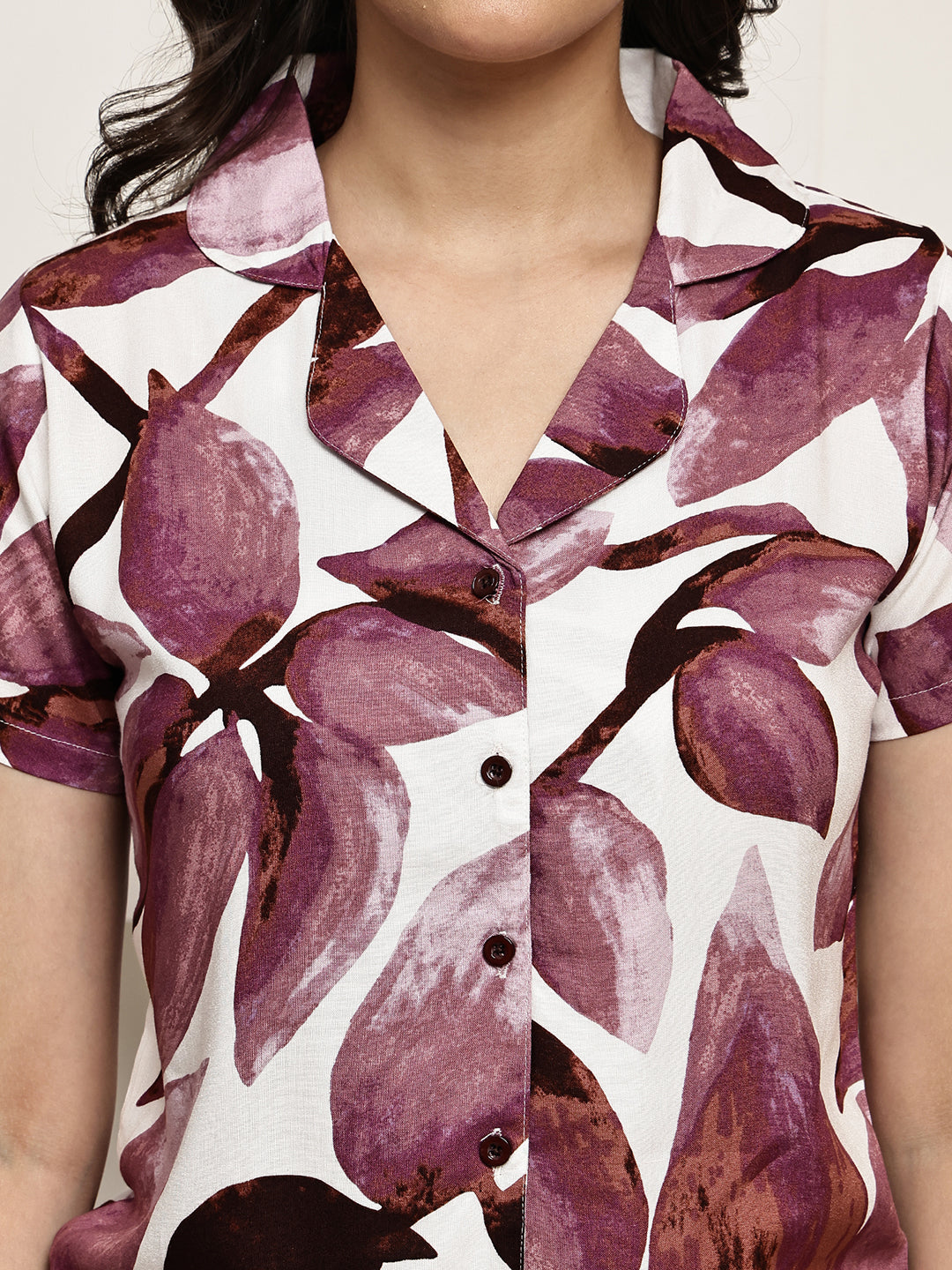 Close-up of Viscose Rayon fabric on Pink Night Suit