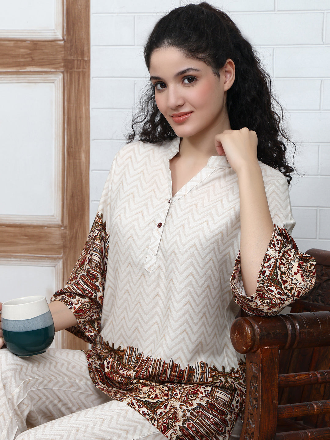 Close-up of viscose rayon fabric on white night suit