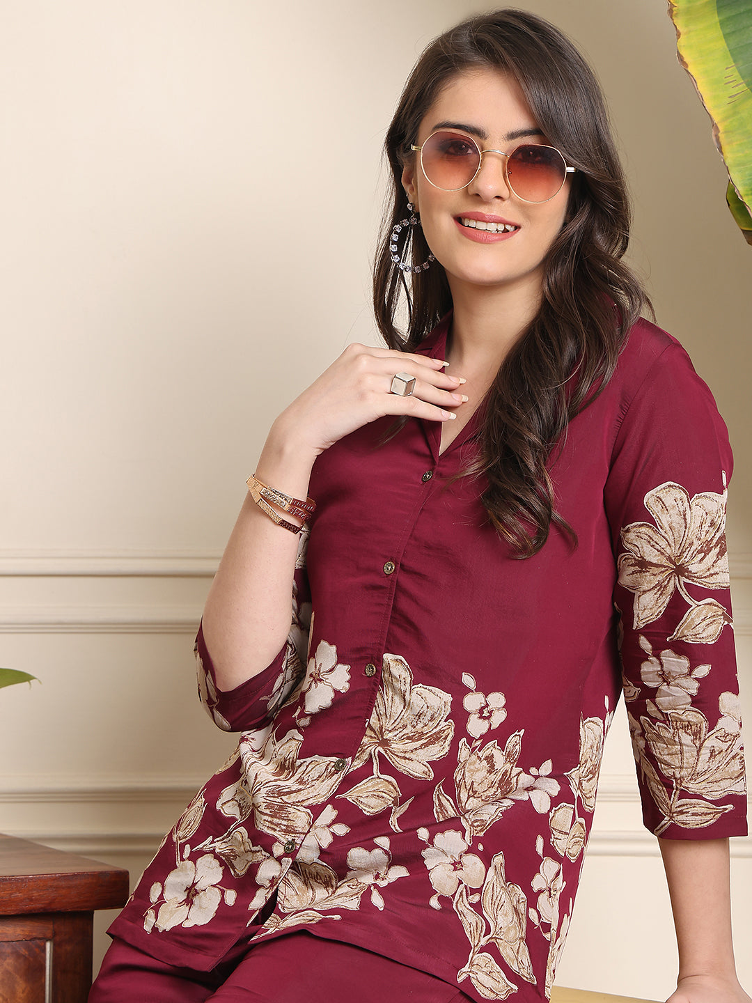 Lifestyle shot of the Floral Printed Co-Ord Set