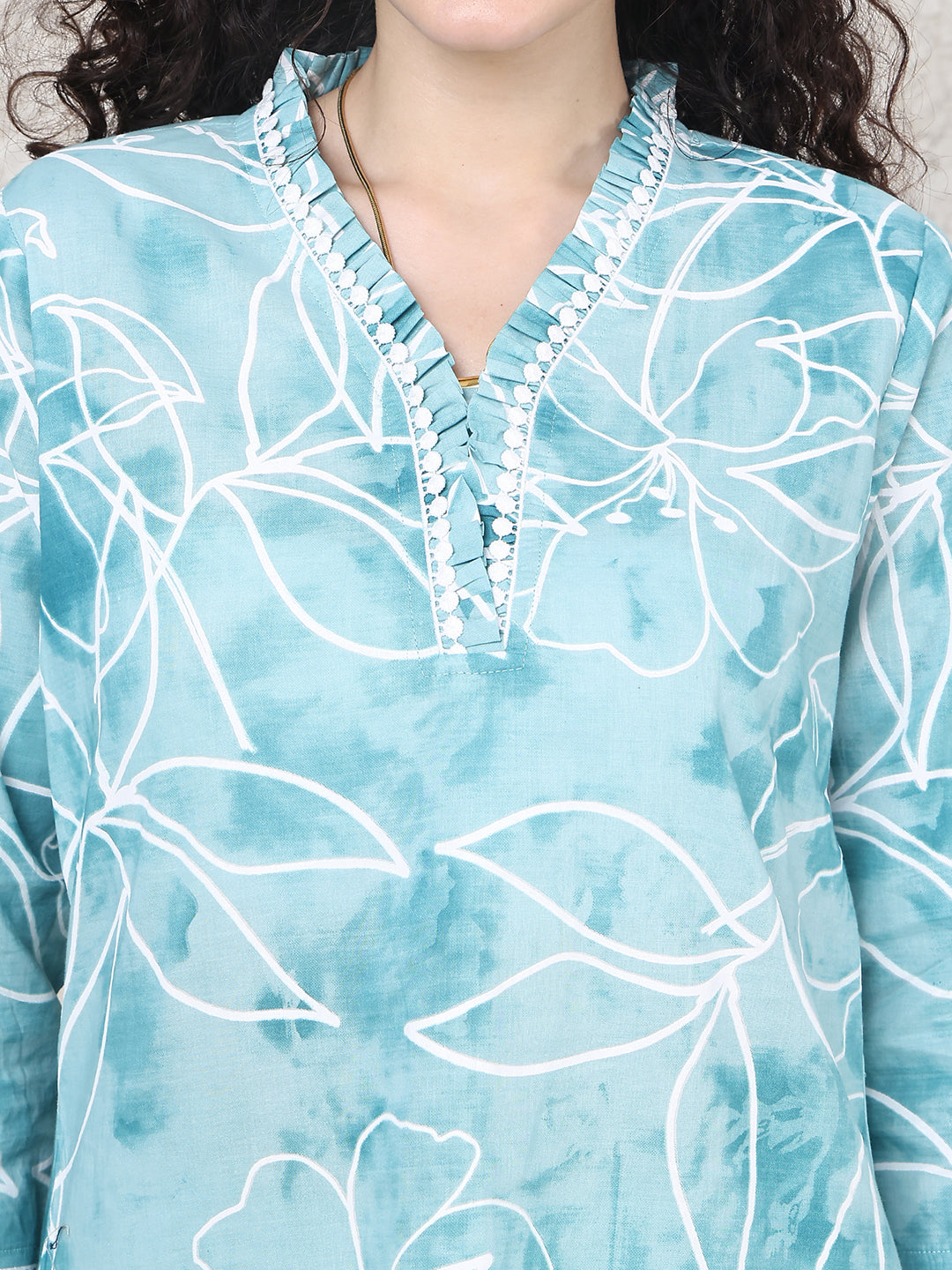 Lifestyle shot of Abstract Printed Co-Ord Set for women