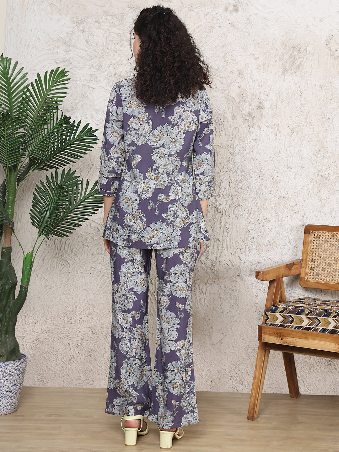 Lifestyle shot of Floral Chanderi Co-Ord Set