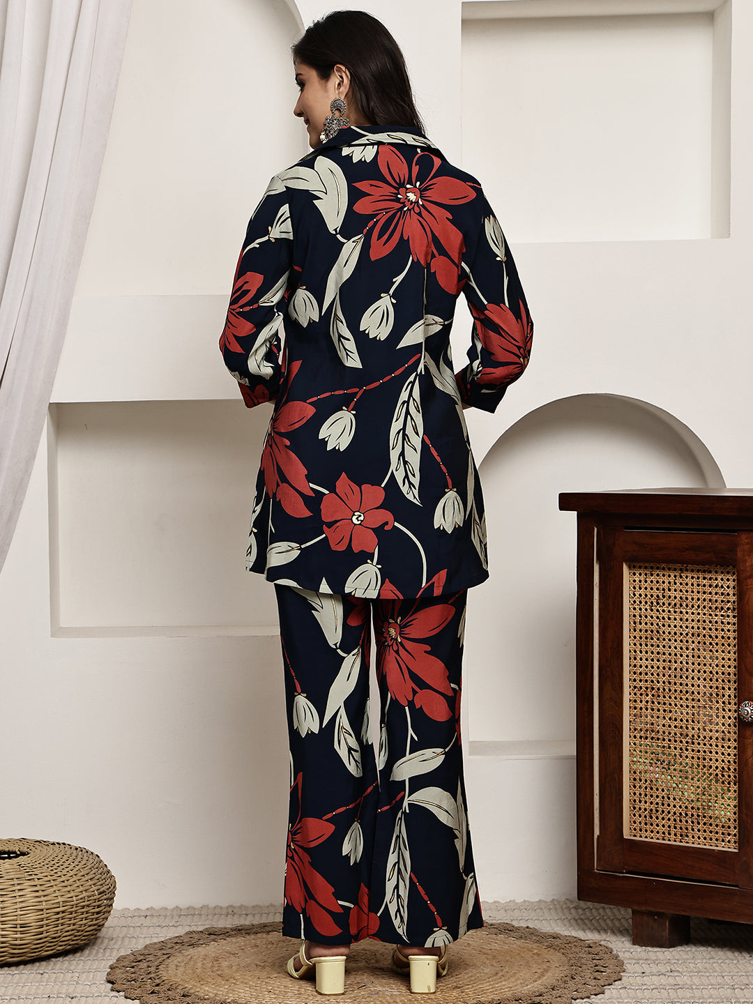 Lifestyle shot of Floral Printed Co-Ord Set suitable for day outings