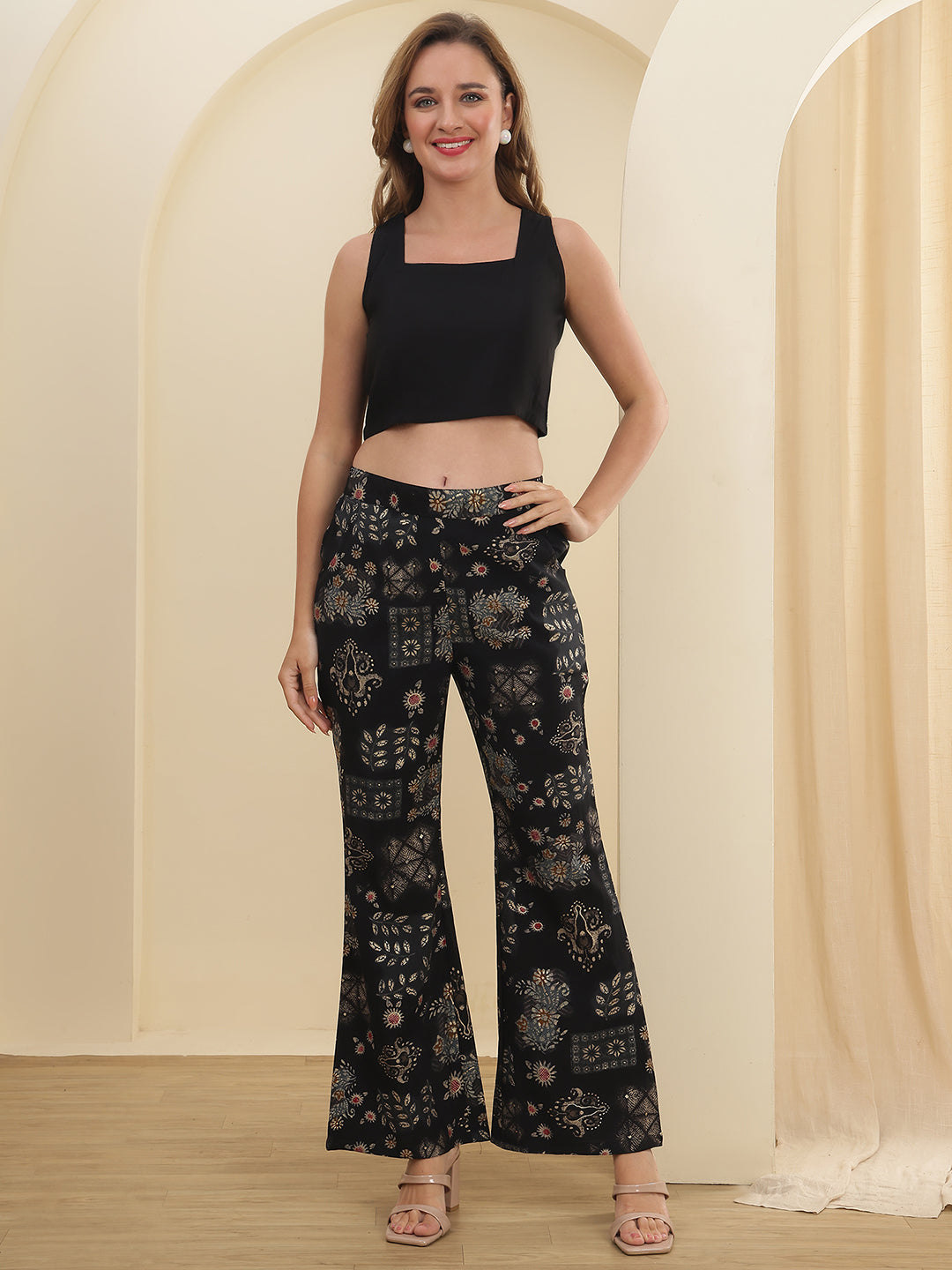 Black Chanderi Silk Co-Ord Set for Women With Jacket | Claura