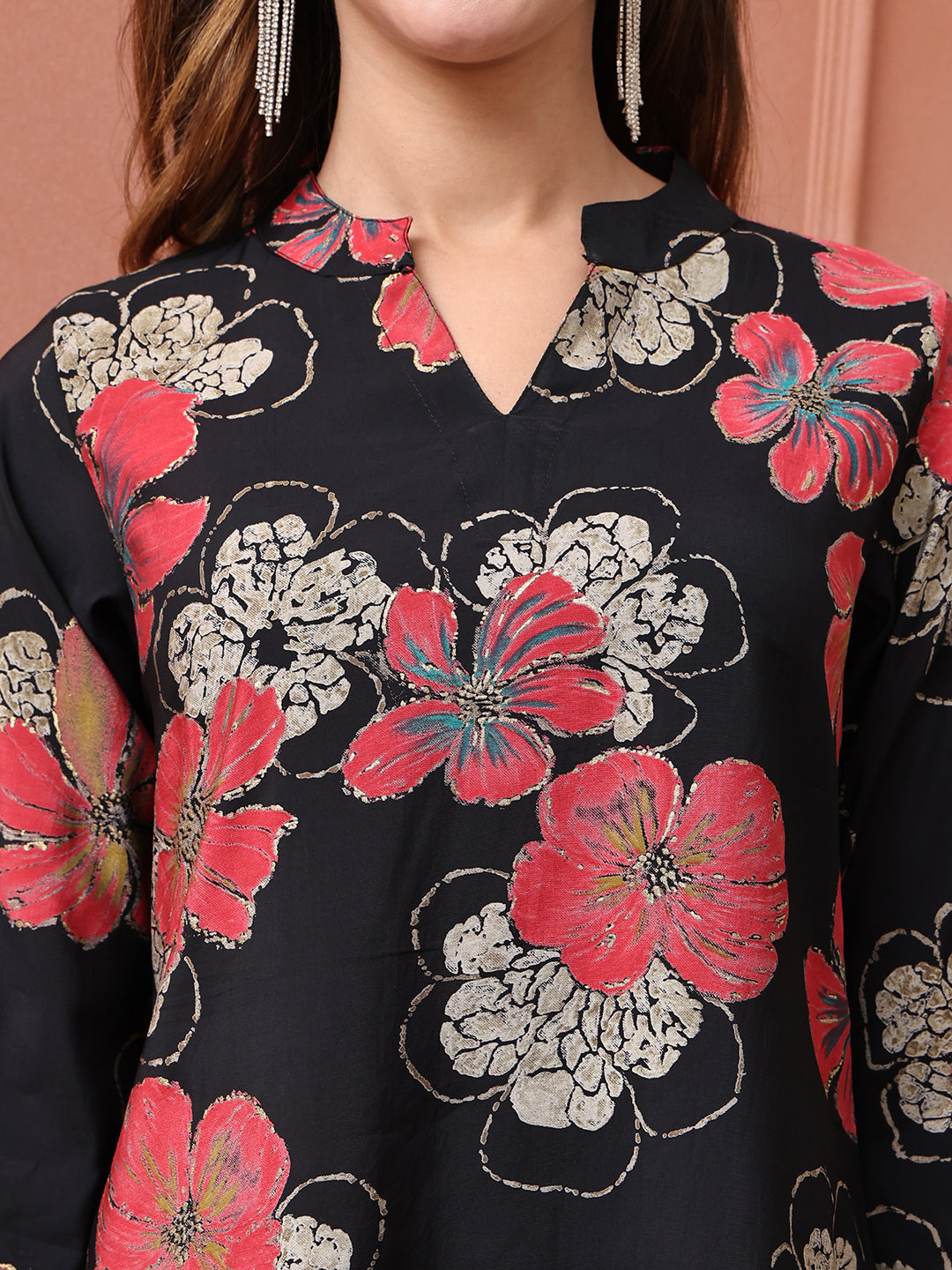 Black Co-Ord Set with Tailored Trousers & Tunic Top