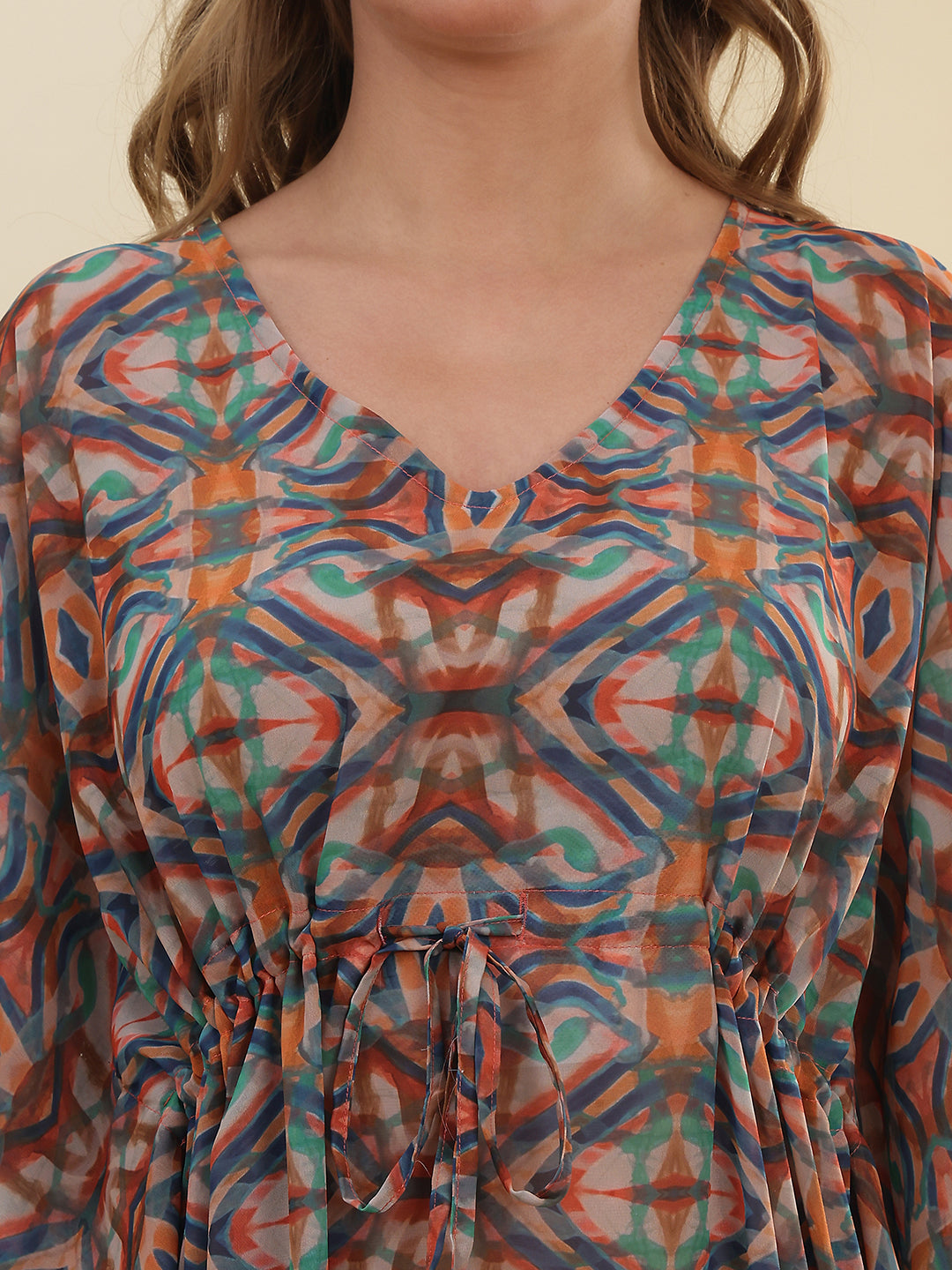Multi Color Floral Printed Georgette Swimwear Cover up Top For Woman