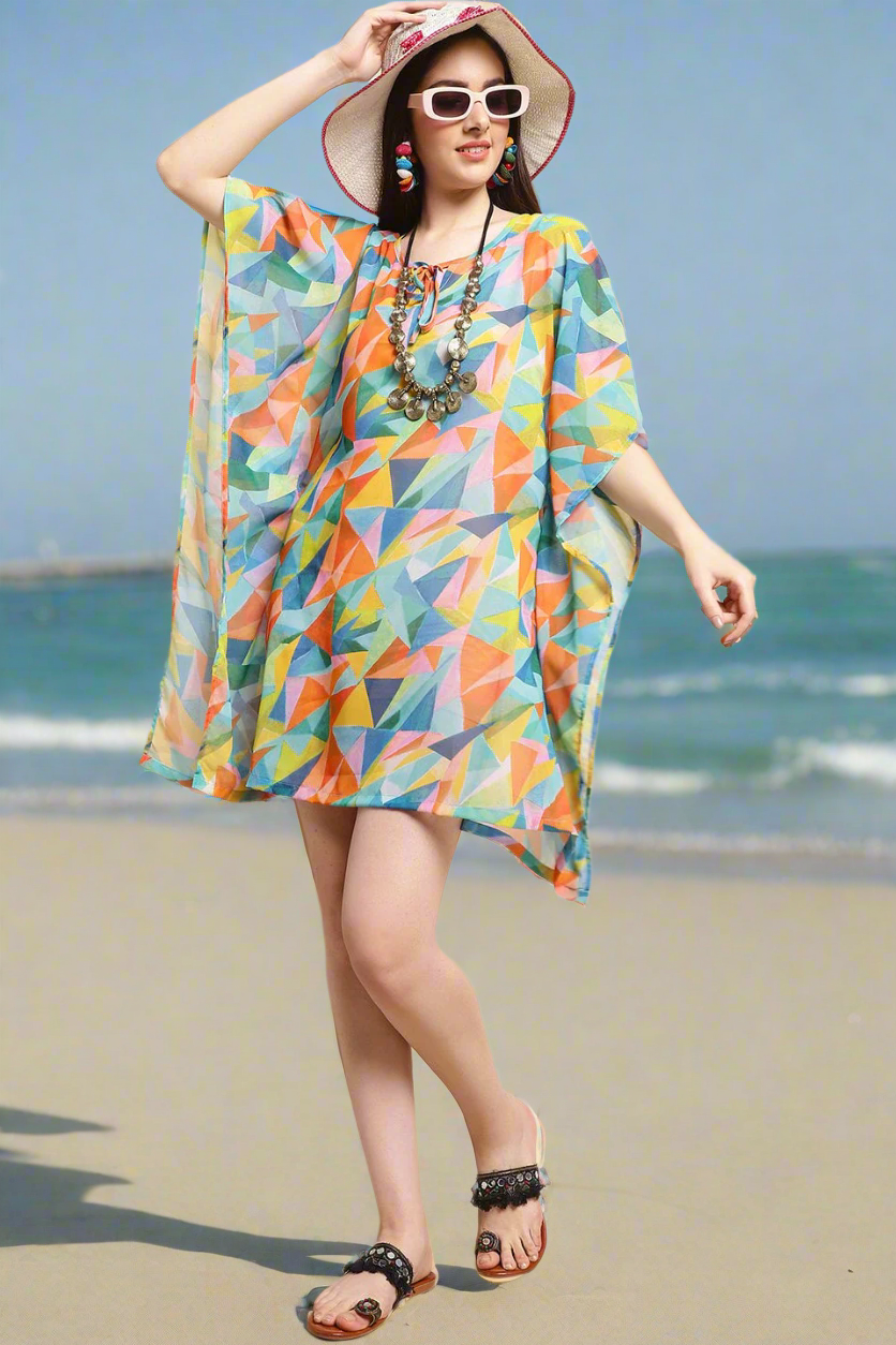 Multi-Color Georgette Beachwear Cover-Up - Summer Style | Claura