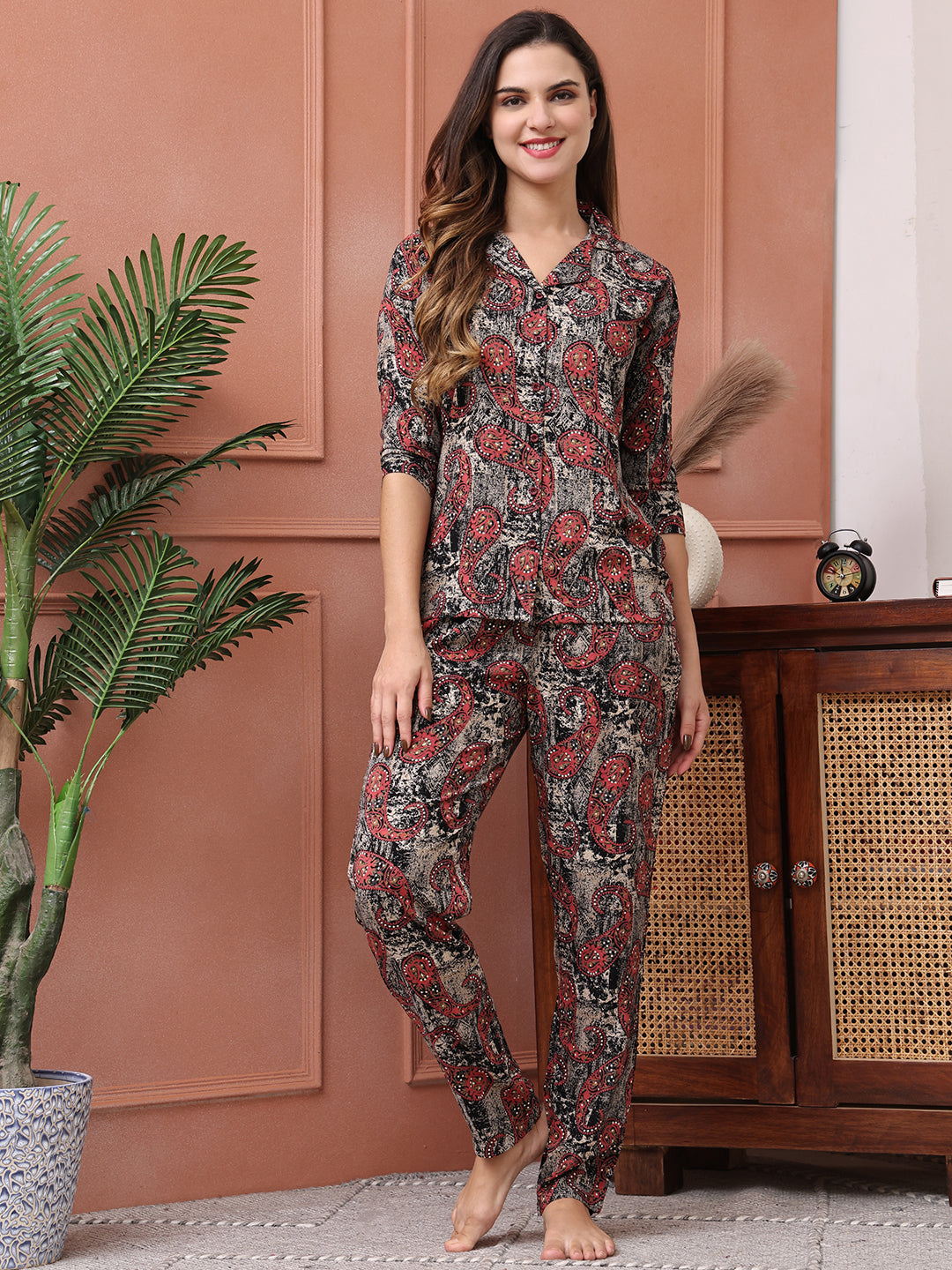  Blue Tie and Dye Satin Silk Night Suit – Women's Fashion | Claura