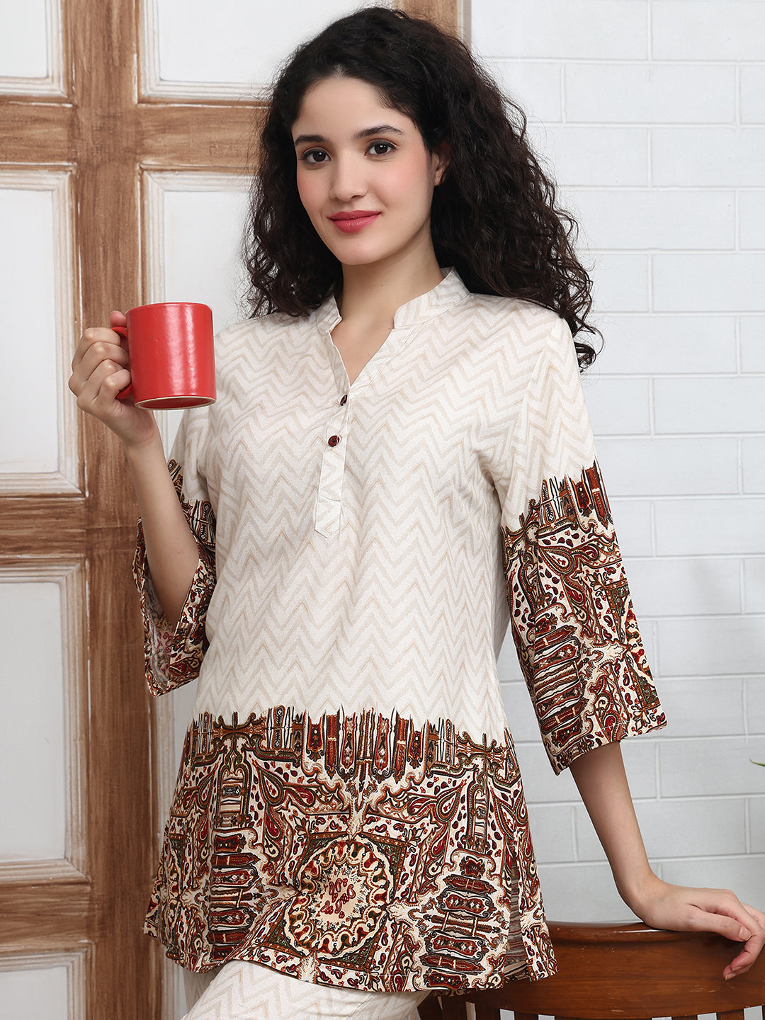 Close-up of viscose rayon fabric on white night suit