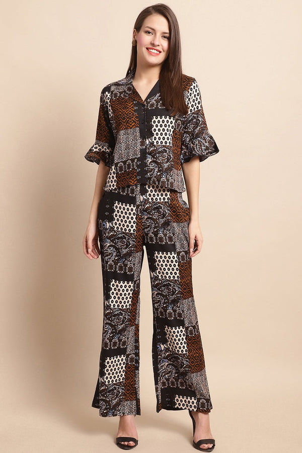 Multi Abstract Printed Cotton Co-Ord Set for Women