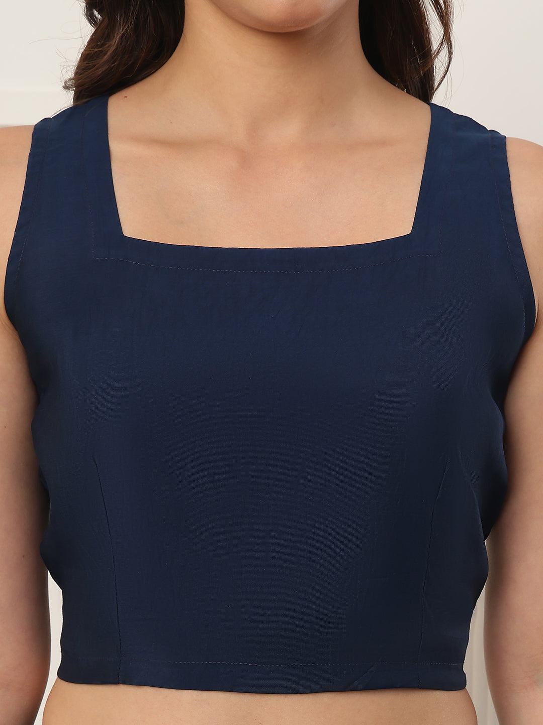 Navy Blue Chanderi Silk Co-Ord Set for Women With Jacket | Claura