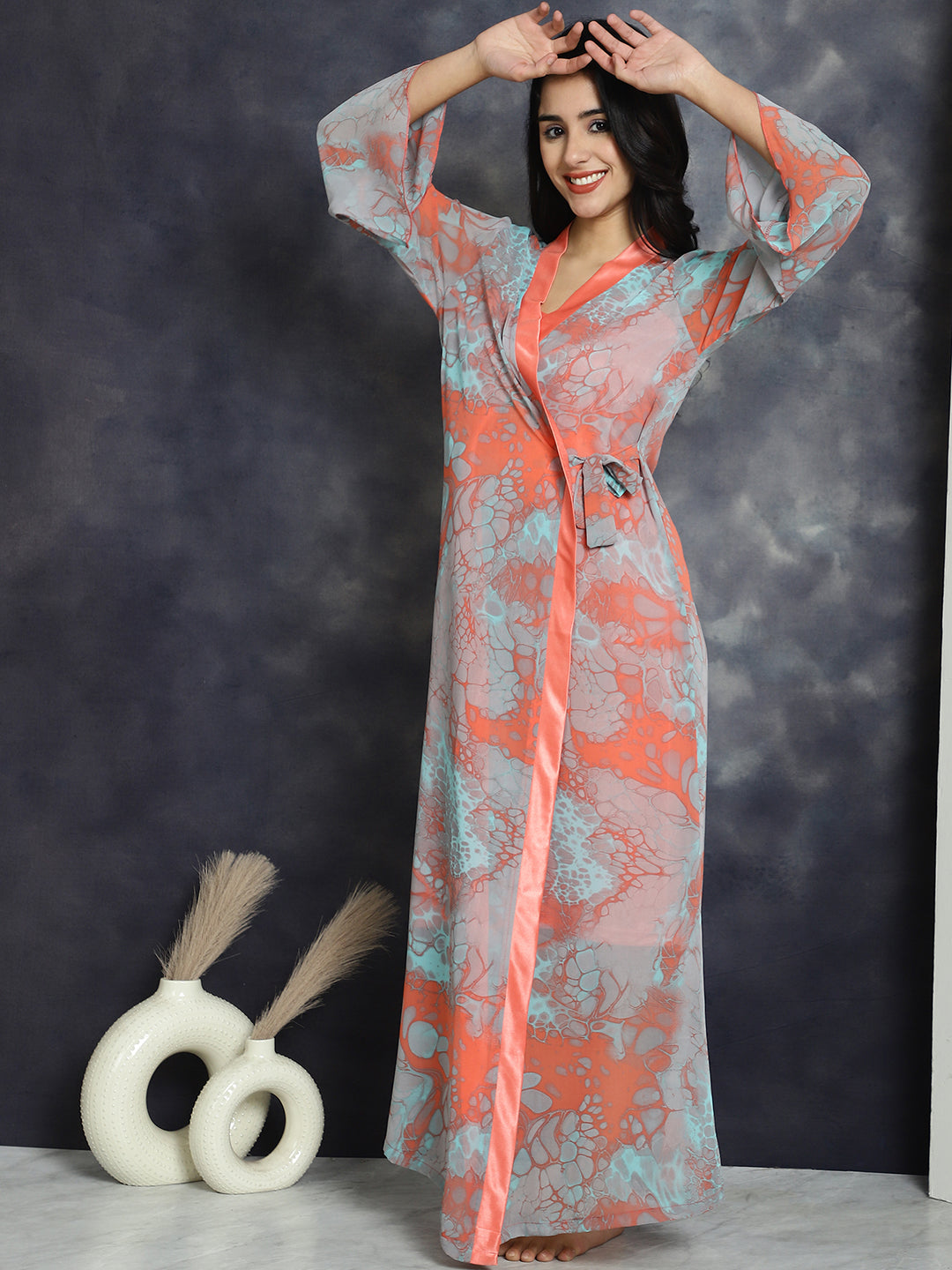 Close-up of Rayon Fabric on Blue Beach Dress