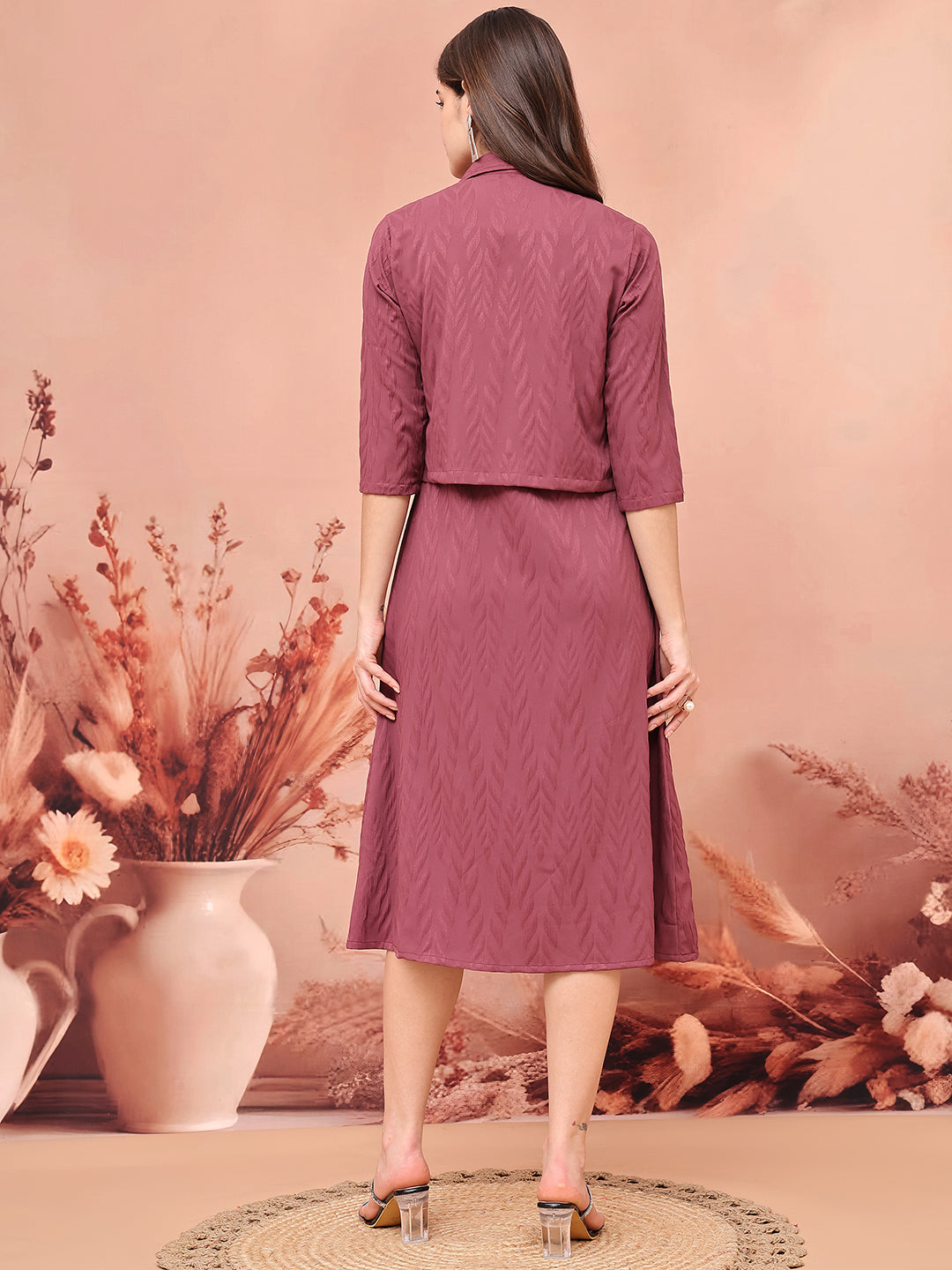 Purple Color Self Design  Ethnic Dress