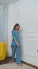 Blue Floral Printed Cotton Night Suit for Women | Claura

